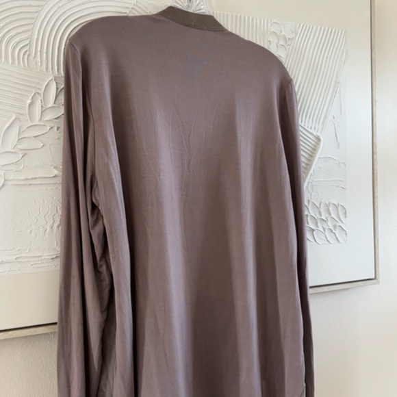 Jane and Delancey Women's Long Sleeve Taupe SZ L Open Waterfall Cardigan - Picture 6 of 9